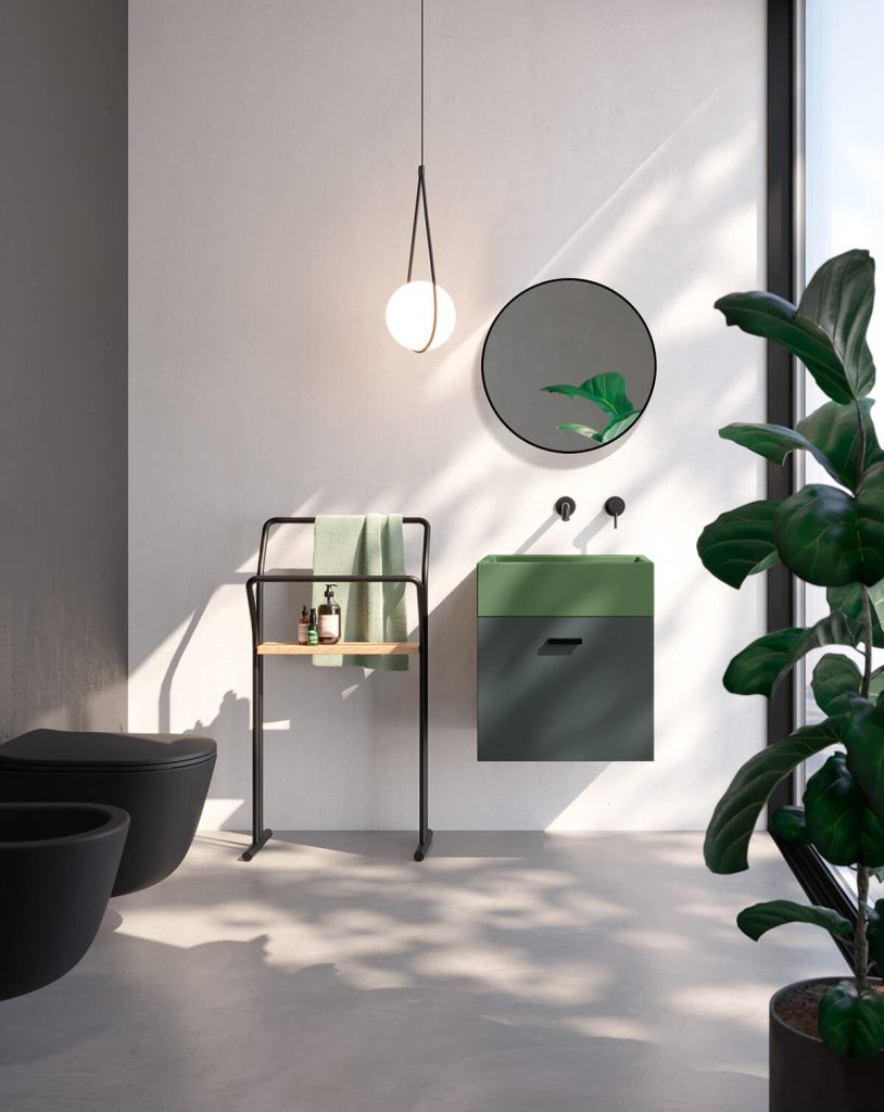 bagno e lavanderia in un unico spazio